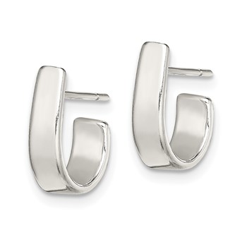 Sterling Silver Fancy J-Hoop Earrings — alternate view