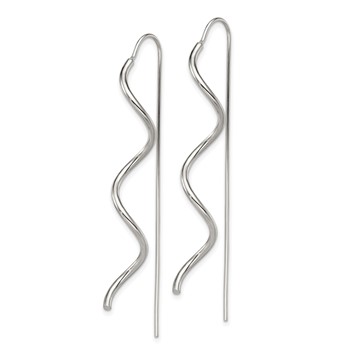 Sterling Silver Polished Spiral Dangle Earrings — alternate view