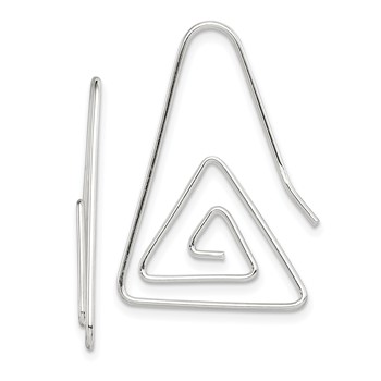 Sterling Silver Rhodium-plated Hook Triangle Earrings