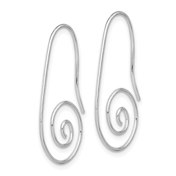 Sterling Silver Rhodium-plated Hook Swirl Earrings — alternate view