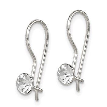 Sterling Silver Polished Stellux Crystal Dangle Earrings — alternate view