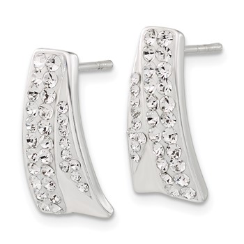 Sterling Silver Stellux Crystal Post Dangle Earrings — alternate view