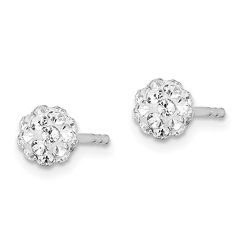 Sterling Silver Rhodium Plated Stellux Crystal Ball Post Earrings — alternate view