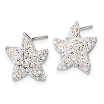 Sterling Silver & Clear Preciosa Crystal Star Post Earrings — alternate view