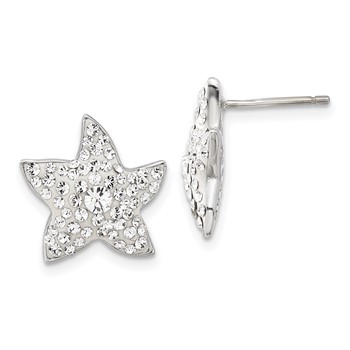 Sterling Silver & Clear Preciosa Crystal Star Post Earrings
