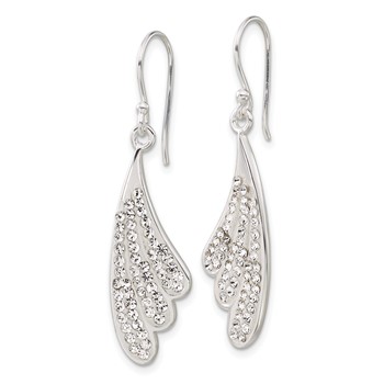 Sterling Silver Stellux Crystal Wing Dangle Earrings — alternate view