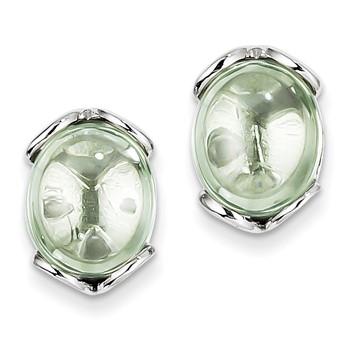 Sterling Silver Green Quartz Earrings