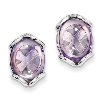 Sterling Silver Pink Quartz Earrings