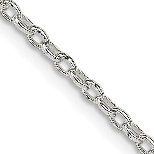 Sterling Silver 1.6mm Oval Fancy Rolo Chain w/2in ext.