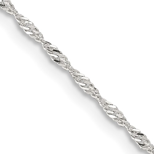 Sterling Silver 1.4mm Singapore Chain w/2in ext.