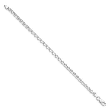 Amore La Vita Sterling Silver Rhodium-plated Polished 4.75mm 7 inch Half Round Belcher with Lobster Clasp Charm Bracelet — alternate view