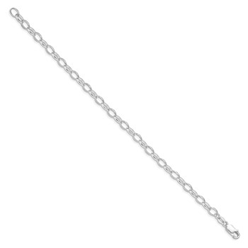 Amore La Vita Sterling Silver Rhodium-plated Polished 5mm 7 inch Rolo with Lobster Clasp Charm Bracelet — alternate view