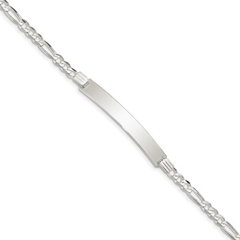 Sterling Silver ID Figaro Link Bracelet
