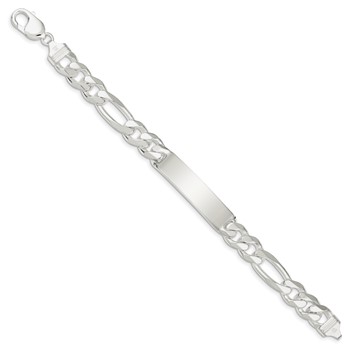 Sterling Silver Figaro Link ID Bracelet — alternate view