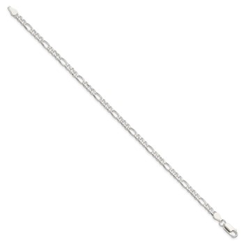 Sterling Silver 4mm Pavé Flat Figaro Chain — alternate view