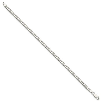 Sterling Silver 4.25mm Fancy Flat Link Bracelet — alternate view