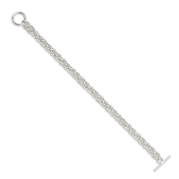 Sterling Silver 7.5inch Polished Fancy Link Toggle Bracelet — alternate view