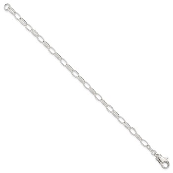 Sterling Silver 9inch Solid Polished Fancy Link Anklet — alternate view
