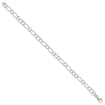 Sterling Silver Fancy Link Anklet — alternate view