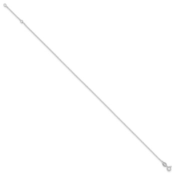 Sterling Silver 1mm Cable Chain 9 inch Plus 1 inch Extender - Total 10 inch Anklet — alternate view