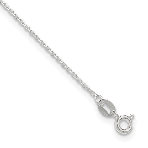 Sterling Silver 1mm Diamond-cut 10in Plus 1in ext. Anklet