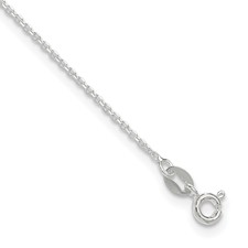 Image of Sterling Silver 1mm Diamond-cut 9in Plus 1in ext. Anklet