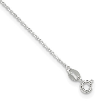 Sterling Silver 1mm Cable Chain 9 inch Plus 1 inch Extender - Total 10 inch Anklet