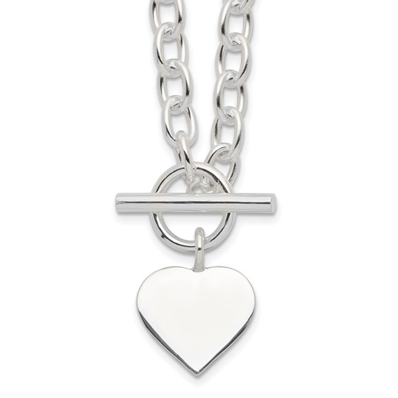 Sterling Silver Engraveable Heart Necklace - Quality Gold Sterling Silver Engraveable Heart Necklace - Quality Gold
