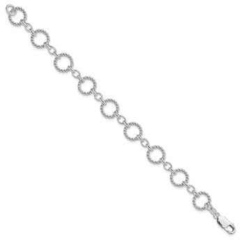 Sterling Silver Twist Circle Link Bracelet — alternate view