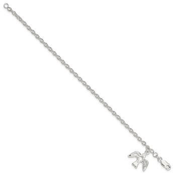 Sterling Silver Dove Charm Bracelet — alternate view