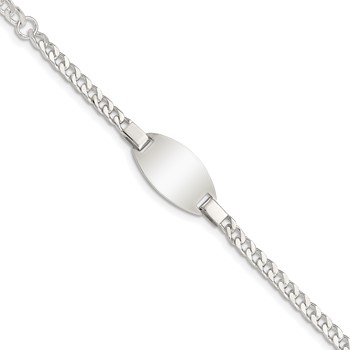 Sterling Silver Childrens 5in Plus 1in Ext ID Bracelet