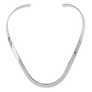 Sterling Silver 5mm Polished Neck Collar — alternate view