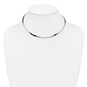 Sterling Silver 3.5mm Hammered Neck Collar — alternate view