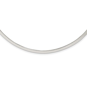 Sterling Silver Polished 4mm Neck Collar