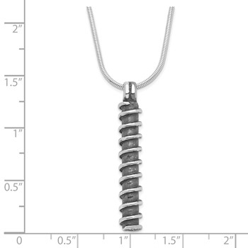 Sterling Silver Polished & Antiqued Fancy Twist Bar Necklace — alternate view