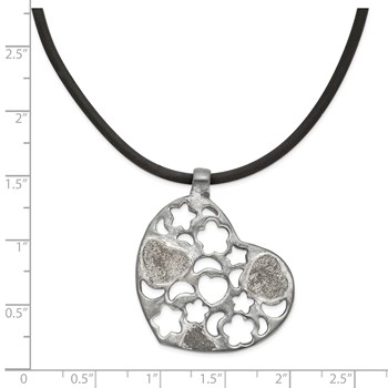 Sterling Silver Heart Cord Necklace — alternate view