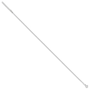 Sterling Silver 1.5mm Rolo Chain 9 inch Plus 1 inch Extender - Total 10 inch Anklet — alternate view