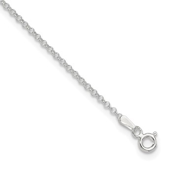 Sterling Silver 1.5mm Rolo Chain 9 inch Plus 1 inch Extender - Total 10 inch Anklet
