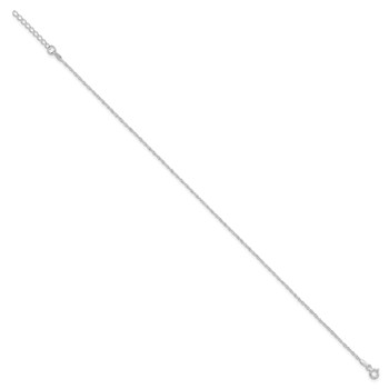 Sterling Silver 1.3mm Singapore Chain 9 inch Plus 1 inch Extender - Total 10 inch Anklet — alternate view