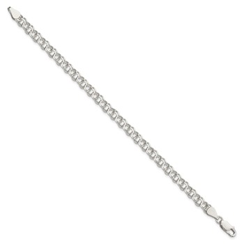 Sterling Silver 5.5mm Double Link Charm Bracelet — alternate view
