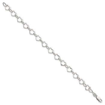 Sterling Silver Hearts Bracelet — alternate view