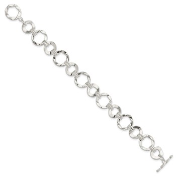 Sterling Silver Fancy Circle Link Bracelet — alternate view