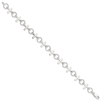 Sterling Silver Cross Bracelet — alternate view