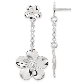 Sterling Silver Floral Necklace and Earring Set — alternate view