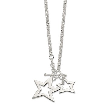 Sterling Silver Fancy Stars Necklace — alternate view