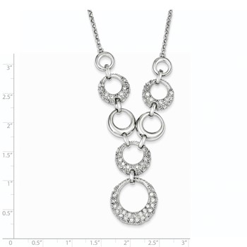 Sterling Silver CZ Circles Necklace — alternate view