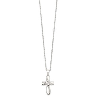 Sterling Silver Rhodium-plated Cross Necklace — alternate view
