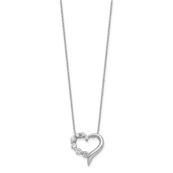 Sterling Silver CZ Heart Journey Necklace — alternate view
