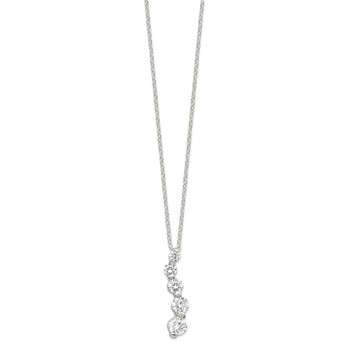 Sterling Silver CZ Journey Necklace — alternate view