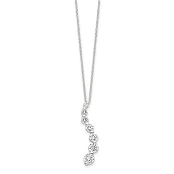 Sterling Silver Rhodium-plated CZ Journey Necklace — alternate view